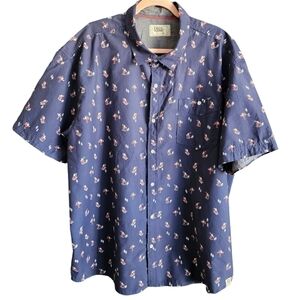 Free Planet Skiing Santa Mens Short Sleeve Button Down Shirt Size 4X